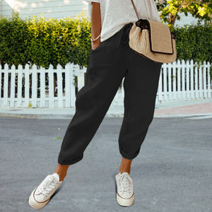 Solid Color Casual Pants