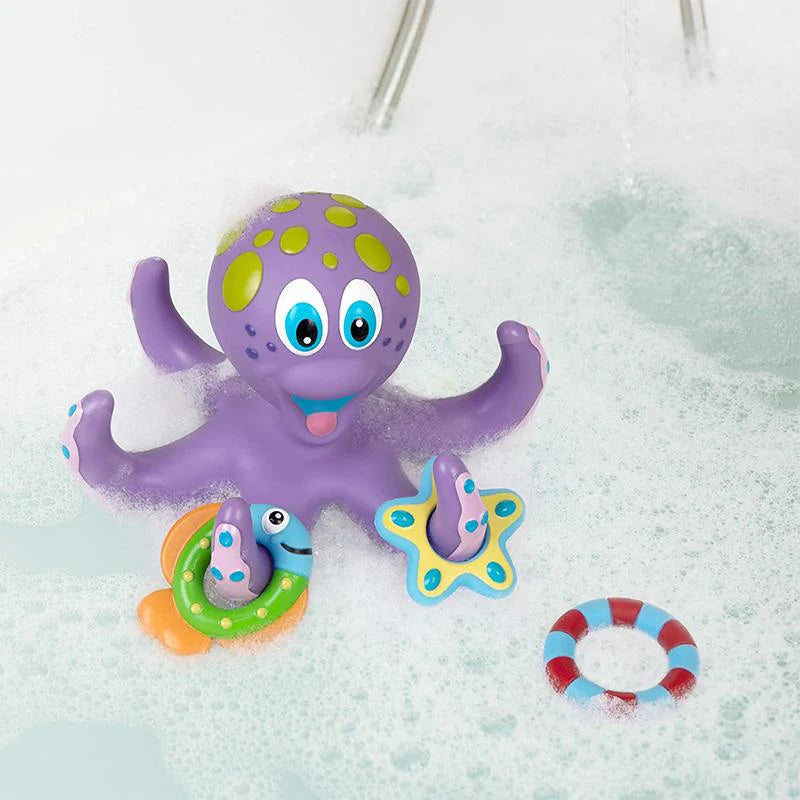 Floating Purple Octopus with 3 Hoopla Rings