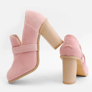 Women Fall Ankle Boots Middle Heel Shoes