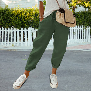 Solid Color Casual Pants