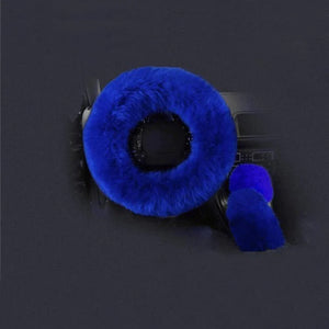 Solid Colour Warm Fluffy Wool Car Set