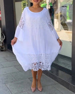 Round neck lace dress